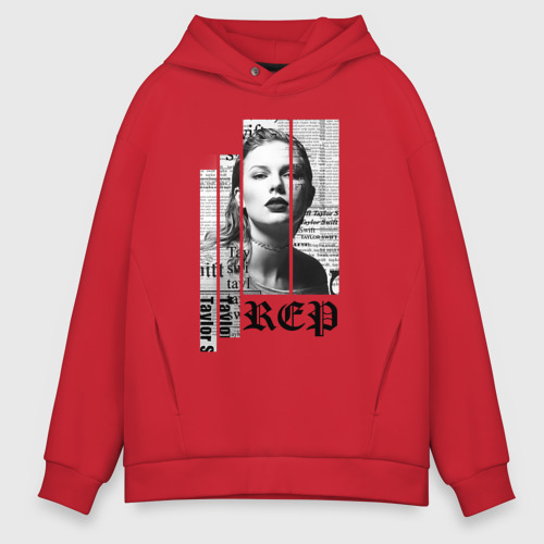 Мужское худи Oversize хлопок Reputation, цвет красный