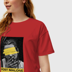 Женская футболка хлопок Oversize Post Malone - фото 2