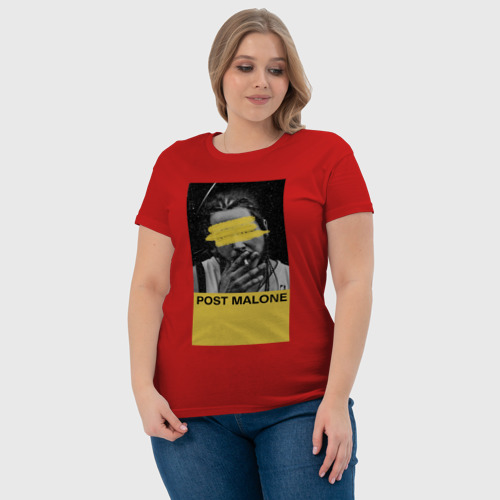 Женская футболка хлопок с принтом Post Malone, фото #4