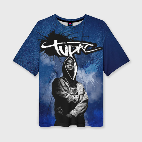 Женская футболка oversize 3D 2Pac, цвет 3D печать