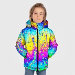 Зимняя куртка для мальчиков 3D Кислотный стиль неона - фото 2