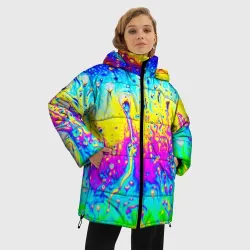 Женская зимняя куртка Oversize Кислотный стиль неона - фото 2