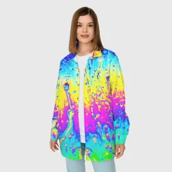 Женская рубашка oversize 3D Кислотный стиль неона - фото 2