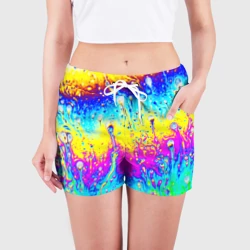 Женские шорты 3D Кислотный стиль неона - фото 2