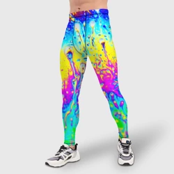 Мужские тайтсы 3D Кислотный стиль неона - фото 2