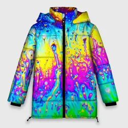 Женская зимняя куртка Oversize Кислотный стиль неона