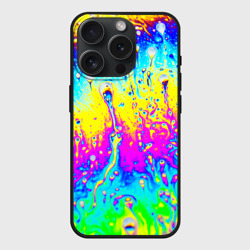 Чехол силиконовый для Apple iPhone 15 Pro матовый Кислотный стиль