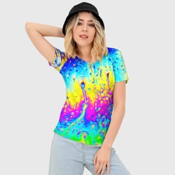 Женская футболка 3D Slim Кислотный стиль неона - фото 2