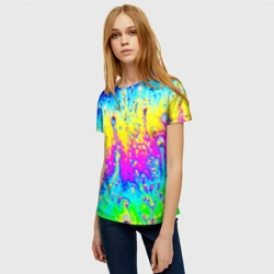 Женская футболка 3D Кислотный стиль неона - фото 2