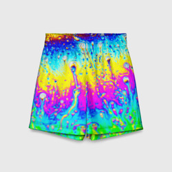 Детские спортивные шорты 3D Кислотный стиль неона