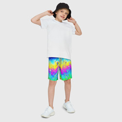 Детские спортивные шорты 3D Кислотный стиль неона - фото 2