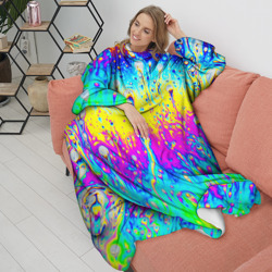 Плед с рукавами Кислотный стиль неона - фото 2