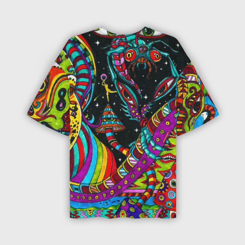 Мужская футболка oversize 3D Космо-Психо существа, цвет 3D печать - фото 2