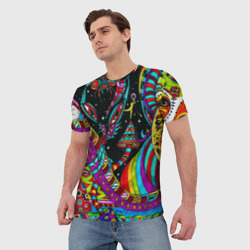 Мужская футболка 3D Космо-Психо существа - фото 2