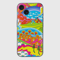 Чехол для iPhone 15 силиконовый с защитой камеры Хиппи