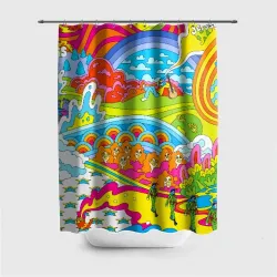 Штора 3D для ванной Хиппи