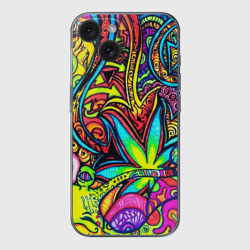 Чехол для iPhone 15 силиконовый с защитой камеры Abstraction PSY