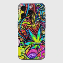 Чехол для iPhone 15 Pro Max силиконовый с защитой камеры Abstraction PSY
