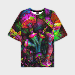 Мужская футболка oversize 3D Абстрактные грибы