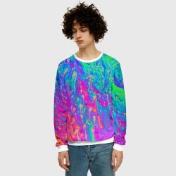 Мужской свитшот 3D Неоновая палитра - фото 2
