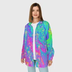 Женская рубашка oversize 3D Неоновая палитра - фото 2