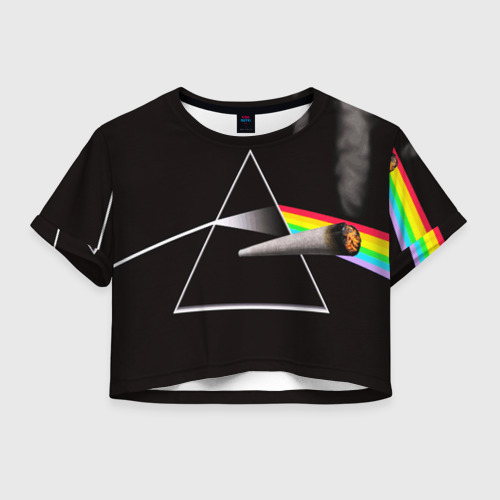 Женская футболка Crop-top 3D Pink Floyd, цвет 3D печать