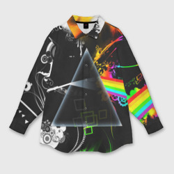 Женская рубашка oversize 3D Pink Floyd