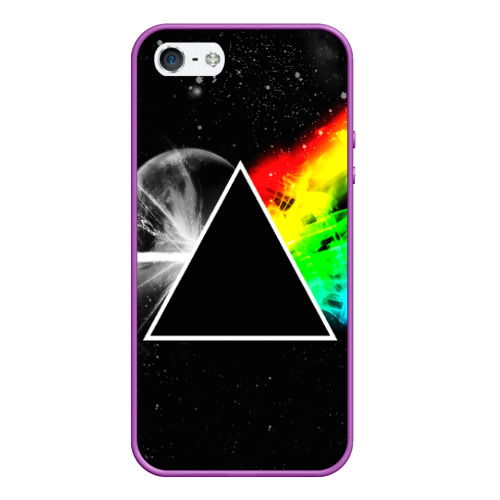 Чехол для iPhone 5/5S матовый Pink Floyd, цвет фиолетовый