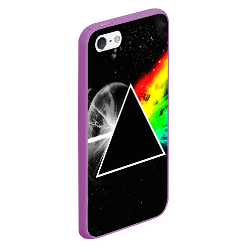 Чехол для iPhone 5/5S матовый Pink Floyd, цвет фиолетовый - фото 3