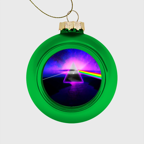 Стеклянный ёлочный шар Pink Floyd, цвет зеленый
