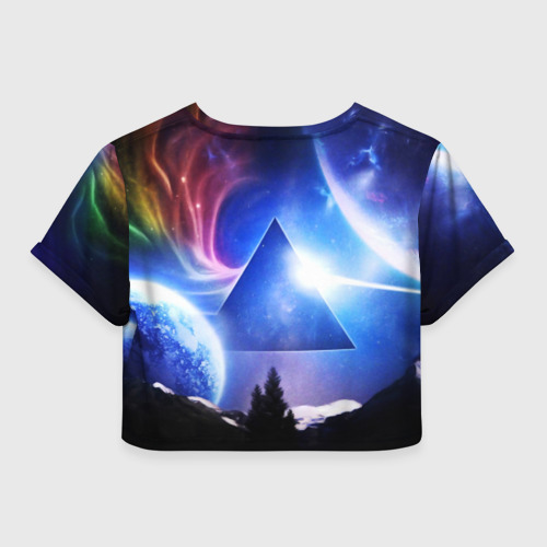 Женская футболка Crop-top 3D Pink Floyd, цвет 3D печать - фото 2