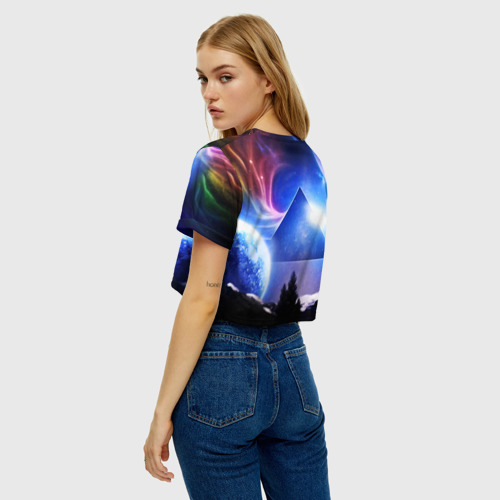 Женская футболка Crop-top 3D Pink Floyd, цвет 3D печать - фото 5