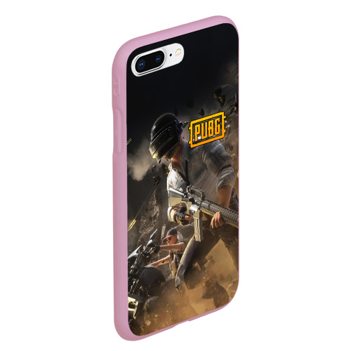 Чехол для iPhone 7Plus/8 Plus матовый PUBG ПАБГ, цвет розовый - фото 3