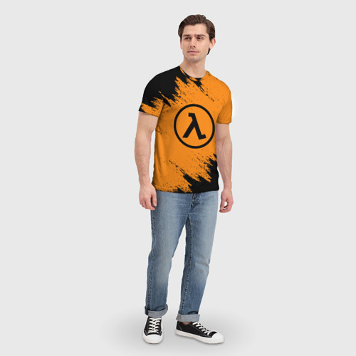 Мужская футболка 3D с принтом HALF-LIFE, вид сбоку #3
