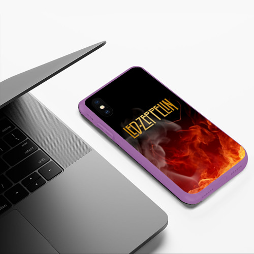 Чехол для iPhone XS Max матовый LED Zeppelin, цвет фиолетовый - фото 5