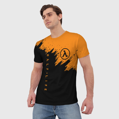 Мужская футболка 3D с принтом Half-life Халф-Лайф, фото на моделе #1