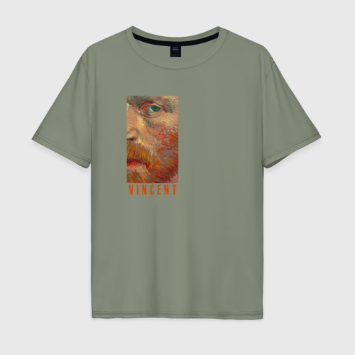 Мужская футболка хлопок Oversize Винсент, цвет авокадо