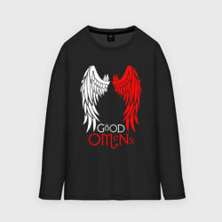 Мужской лонгслив oversize хлопок Good omens