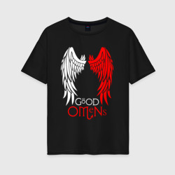 Женская футболка хлопок Oversize Good omens