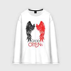 Мужской лонгслив oversize хлопок Good omens