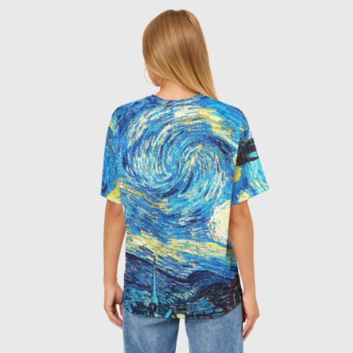 Женская футболка oversize 3D Марла на картине Ван Гога, цвет 3D печать - фото 4