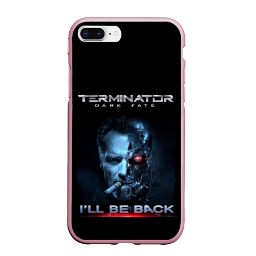 Чехол для iPhone 7Plus/8 Plus матовый Terminator Dark Fate, цвет розовый