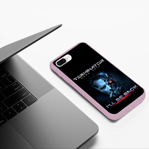 Чехол для iPhone 7Plus/8 Plus матовый Terminator Dark Fate, цвет розовый - фото 5