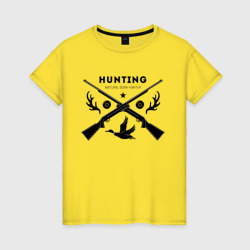 Женская футболка хлопок Hunting. Natural Born Hunter