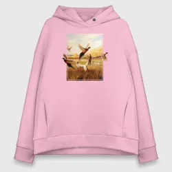 Женское худи Oversize хлопок Охота на фазанов