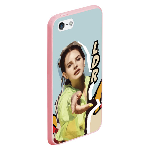 Чехол для iPhone 5/5S матовый Lana Del Ray - NFR!, цвет баблгам - фото 3