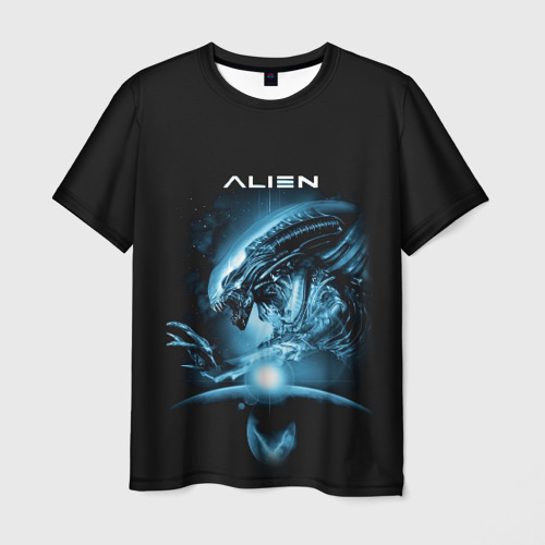 Мужская футболка с принтом Alien, вид спереди №1