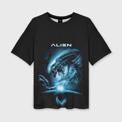 Женская футболка oversize 3D Alien