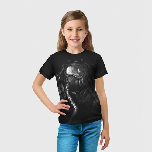Детская футболка 3D с принтом Чернозём - Пилот, вид сбоку #3