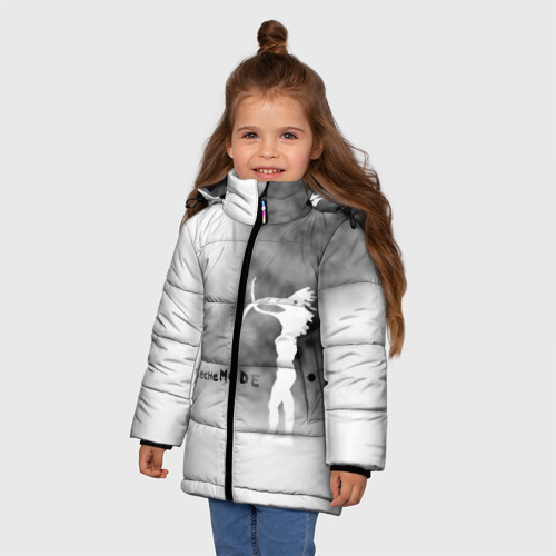 Зимняя куртка для девочек 3D с принтом Depeche Mode, фото на моделе #1
